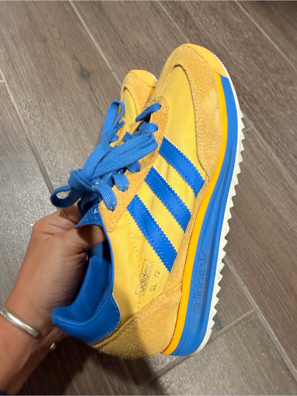 Adidas SL 72 Yellow and Blue Retro Trainer Sneakers